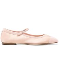 Aeyde - Uma Satin Toe Cap Flats - Lyst