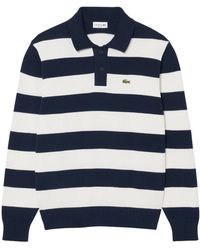 Lacoste - Tops ,Veelkleurig ,Katoen Gestreepte Katoenen Sweater Polo - Lyst