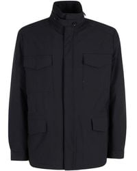 DUNO - Schwarze Wasserdichte Jacke Mit Hohem Kragen - Lyst