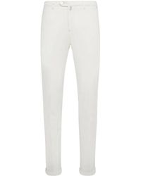 Kiton - Broeken ,Wit ,Katoen Slim Fit Ivoorkleurige Chino Broek - Lyst