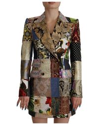 Dolce & Gabbana - Patchwork jacquard blazer jacke - Lyst