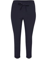 Kaffe - Broeken ,Blauw ,Midnight Marine Geriemde Slim-Leg Broek - Lyst