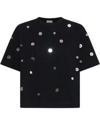 Alysi - Tops ,Zwart ,Katoen Zwarte T-Shirts En Polos Met Spacchetti - Lyst