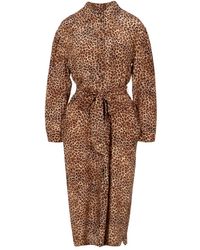 Weekend by Maxmara - Kleedjes ,Veelkleurig ,Leer Midi Chemisier - Lyst