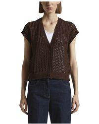 Peserico - Reine Baumwoll-Strickjacke Mit Pailletten - Lyst