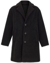 Herno - Jassen ,Zwart ,Wol Mohair Wool Singlebreast Coat - Lyst