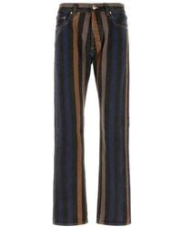 Versace - Gestreepte Rechte Jeans - Lyst