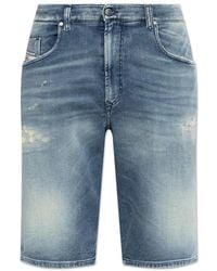 DIESEL - Korte Broeken ,Blauw ,Katoen D-Krooley Short - Lyst