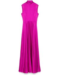 Solace London - Fuchsia rosa ärmelloses kleid mit schal - Lyst
