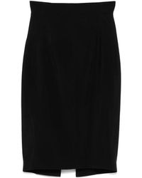 Mugler - Rokken ,Zwart ,Wol Kokerrok Midi - Lyst