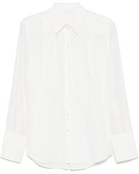 Helmut Lang - Overhemden ,Wit ,Polyester Relaxed Kanten Blouse - Lyst