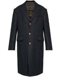 Versace - Jassen ,Zwart ,Wol Single-Vent Jas - Lyst