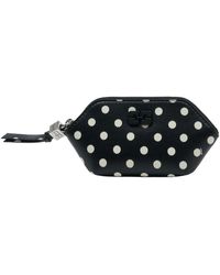 Ganni - Accessoires ,Zwart ,Katoen Bou Portemonnee Met Stippen - Lyst