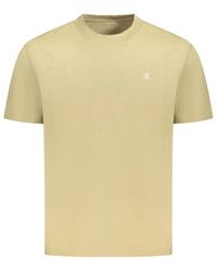 Calvin Klein - Grünes T-Shirt Mit Rundhalsausschnitt Und Stickerei - Lyst