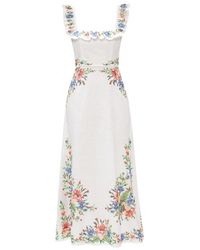 Zimmermann Embroidered Dress - Wit