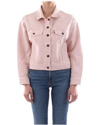 Levi's Levis 74599 0019 Trucker Slacker Jacket And Jackets Women Pink - Roze