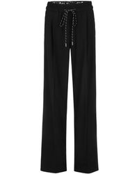 Marc Cain - Broeken ,Zwart ,Polyester Wedi Wijde Broek - Lyst