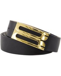 Victoria Beckham - Schwarzer Leder Jumbo Frame Gürtel - Lyst