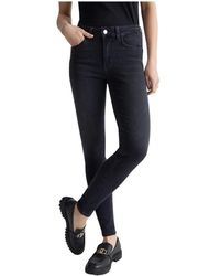 Liu Jo - Skinny bottom up jeans mit strass - Lyst