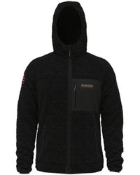 Napapijri - Zwarte Hoodie Met Rits En Logo - Lyst