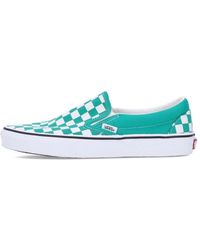 Vans - Schoenen ,Groen ,Klassieke Slip-On Peper Groen/Wit Sneaker - Lyst