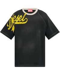 DIESEL - T-roxt-slits t-shirt mit logo - Lyst