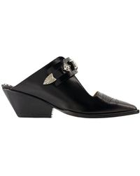 Toga - Schwarze leder sandalen mit spitzer zehenpartie - Lyst