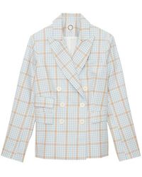 Ines De La Fressange Paris - Blaue und orangefarbene karierte jacke - Lyst
