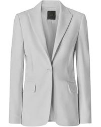 Pinko - Jassen ,Grijs ,Leer New Signum Jacket - Lyst