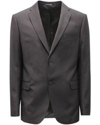 Armani - Jassen ,Grijs ,Wol M Line Wollen Pak - Lyst