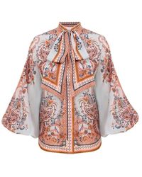 Zimmermann - Aster Strikdas Blouse - Lyst