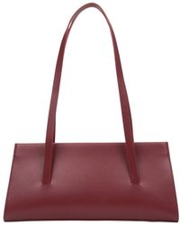 ESTRO - Damen Burgunder Leder Schultertasche Mit Langen Henkeln - Lyst