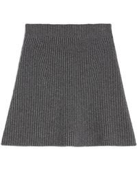 Jil Sander - Grauer A-Linien-Rock Mit Gerippten Details - Lyst