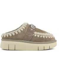 Mou - Schoenen ,Grijs ,Wol Bounce Clog Metal Logo - Lyst