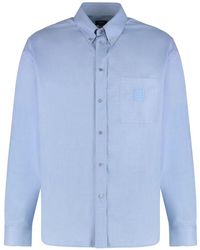Fendi - Overhemden ,Blauw ,Katoen Oxford Cotton Shirt - Lyst