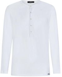 Tom Ford - Gestreiftes Crewneck Langarm T-Shirt - Lyst