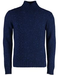 Malo - Truien & Vesten ,Blauw ,Leer Heather Cashmere Turtleneck Sweater - Lyst