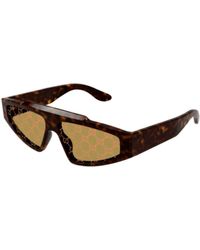 Gucci - Retro rechteckige sonnenbrille mit gelben gläsern - Lyst