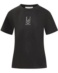 Ludovic de Saint Sernin - Schwarzes t-shirt mit strass-monogramm - Lyst