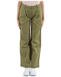 Calvin Klein - Pantaloni in cotone stretch con ricamo logo - Lyst