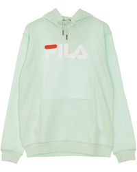 Fila - Hoodies & Sweatvesten ,Blauw ,Katoen Dusty Aqua Kangaroo Hoodie Lange Mouw - Lyst