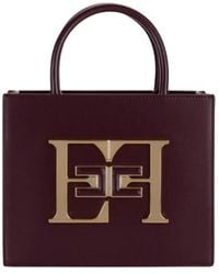 Elisabetta Franchi - Bordeaux kleine handtasche mit logo - Lyst