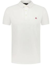Peuterey - Tops ,Wit ,Katoen T-Shirt Met Korte Mouwen En Ronde Hals - Lyst