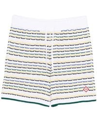 CASABLANCA - Korte Broeken ,Veelkleurig ,Katoen Tuck Stitch Shorts - Lyst
