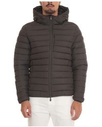 Save The Duck - Gesteppte harrington jacke mit kapuze - Lyst