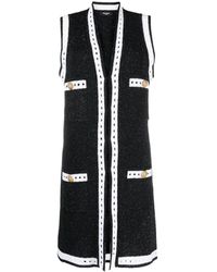 Balmain - Cardigan maxi nero maglione donna - Lyst
