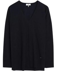 Cinque - Truien & Vesten ,Blauw ,Zachte Viscosemix Trui Met Zijsplitten - Lyst