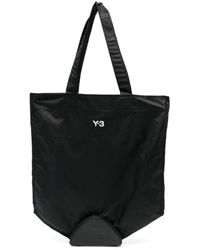 Y-3 - Borsa in pelle nera con stampa logo - Lyst
