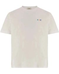 Autry - Tops ,Wit ,Katoen T-Shirt Met Korte Mouwen - Lyst