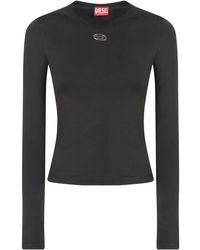 DIESEL - Tops ,Zwart ,Katoen T-Uncutieslong-Ls-Od - Lyst